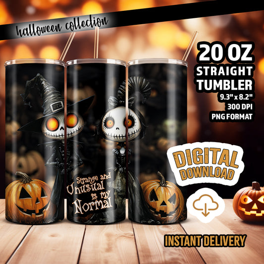 Halloween 20 oz Skinny Tumbler Wrap Sublimation Design | Download PNG