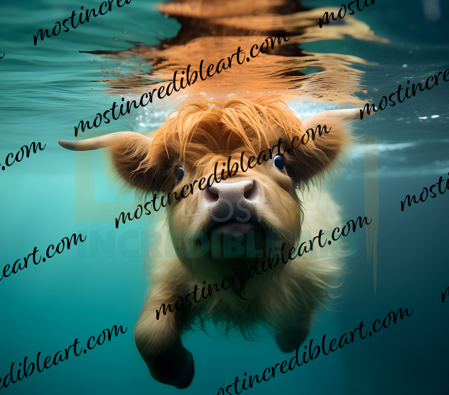 Highland Cows Under Water Action Shots PNGs - 8-20 oz Tumbler Digital Downloads
