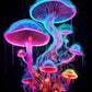 Illuminate Your Space with Captivating Digital Mushroom Neon Art | Set of 4 High-Resolution Downloads