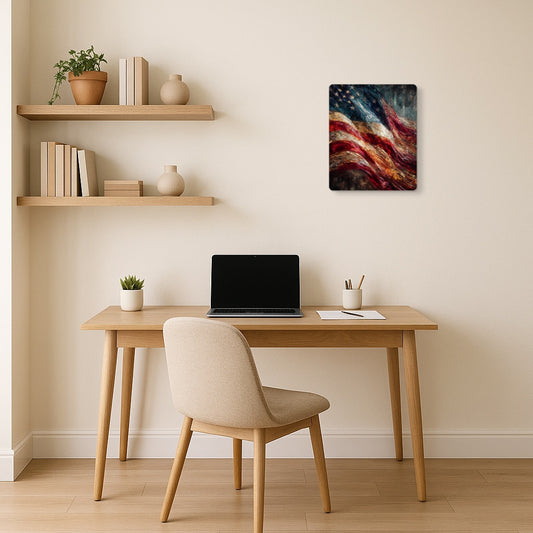 Jasper Johns Style Metal Wall Art Encaustic Print