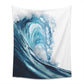 Azure Horizon: High-Detail Ocean Wave Wall Tapestry