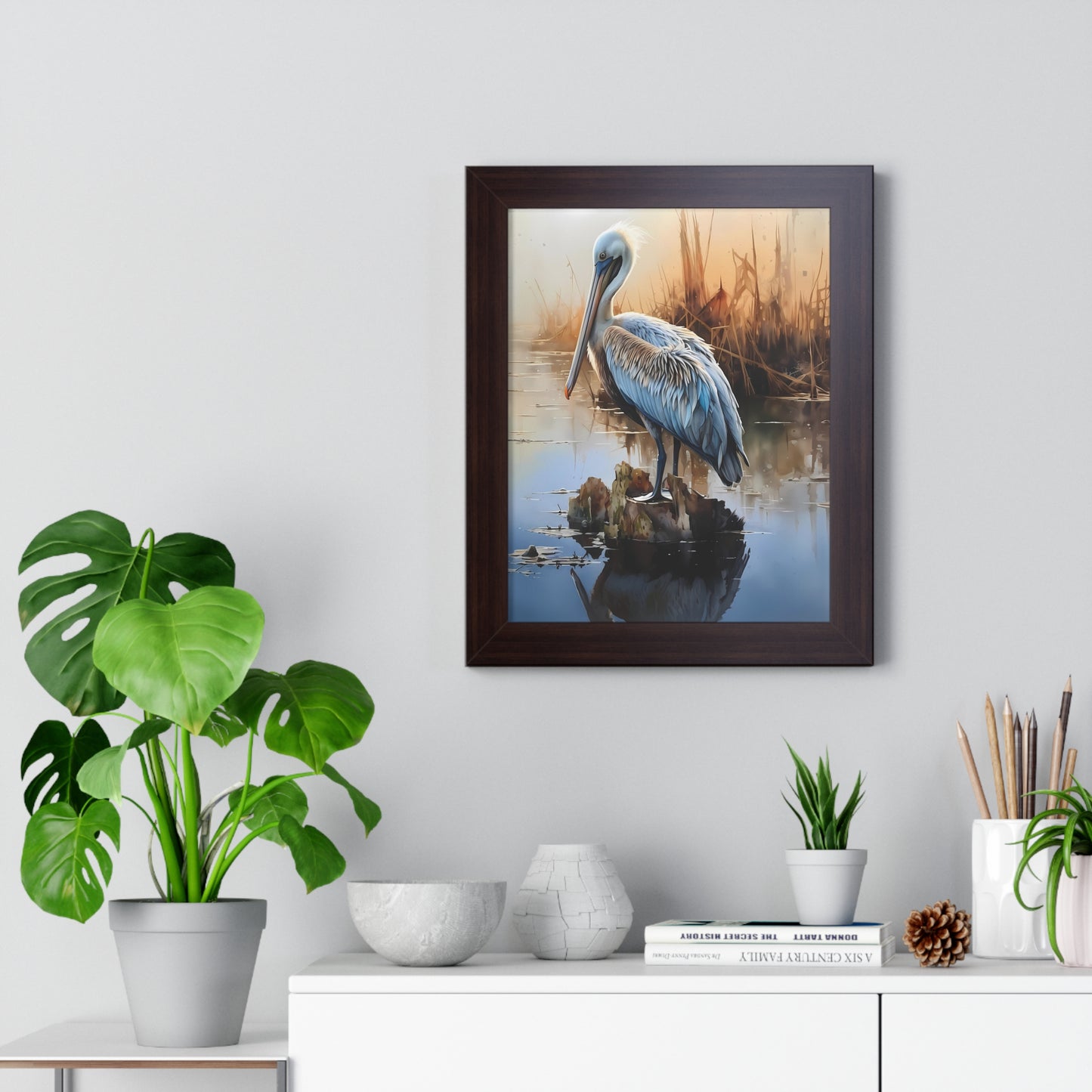 Watercolor Pelican Poster = Capture the Vibrant Spirit of Key West