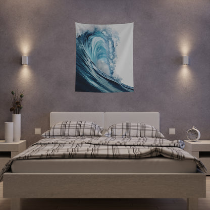 Azure Horizon: High-Detail Ocean Wave Wall Tapestry