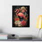 A graceful flamingo, depicted in intricate detail - Vintage Botanical Flamingo Poster