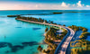 Artistic Aerial View of the Keys in Florida: Postcard