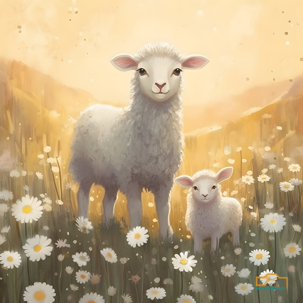 A Captivating Digital Illustration Of Cute Sheep Art I 7