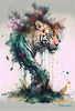Abstract Tiger Art Watercolor into a Beautiful Tree