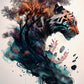 Abstract Tiger Art Watercolor into a Beautiful Tree with flowers - Wall Art