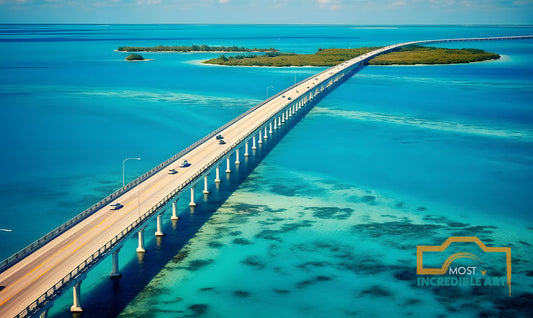 Awe Inspiring Aerial View Of The Overseas Highway in Key West