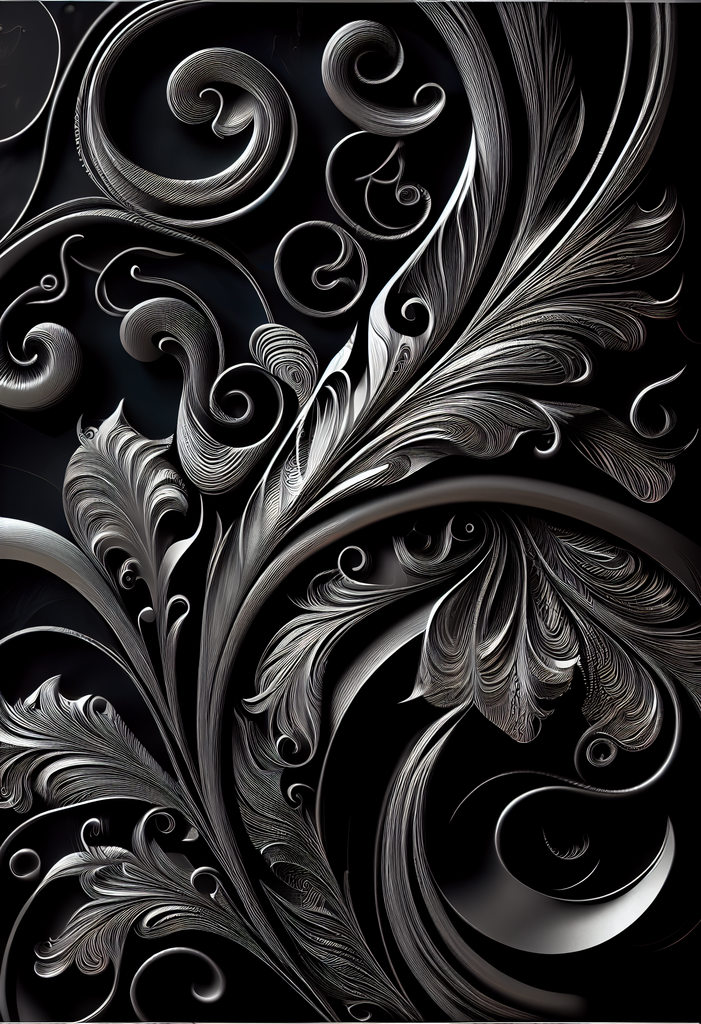 Free iPhone Backgrounds - shiny blackest black and golden swirls