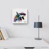 A Beautiful Orca watercolor with vibrant colors | Whale Art