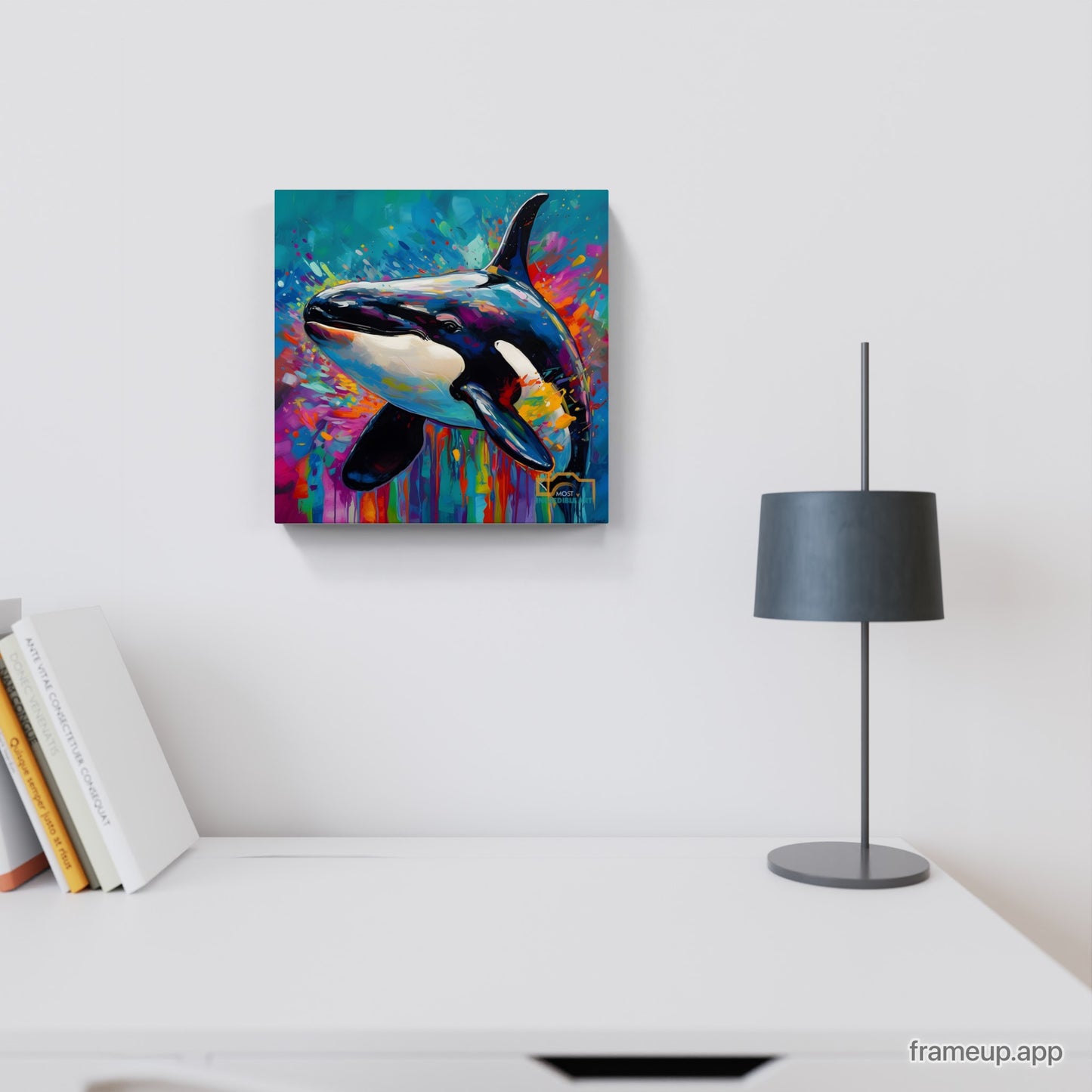 A Beautiful Orca art with vibrant colors | Watercolor Whale Art