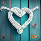 White Rope Heart on Wood Planks  - Wall Art