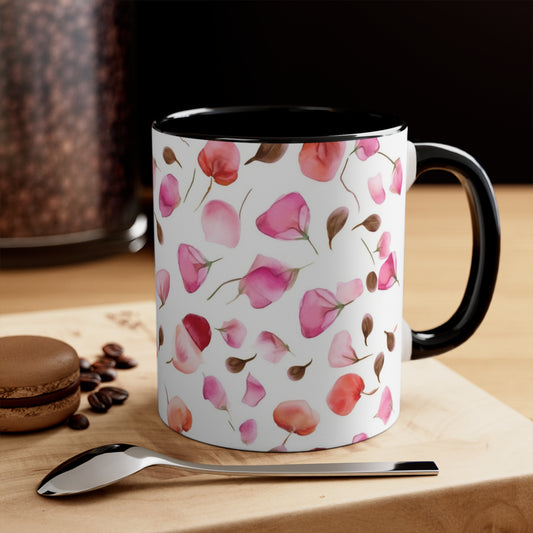 Poppy Flower Design Coffee Mug in Black or Red