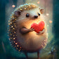 A beautiful anthropomorphic hedgehog smiling - Wall Art