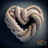 White Rope Heart on gradient background  - Wall Art