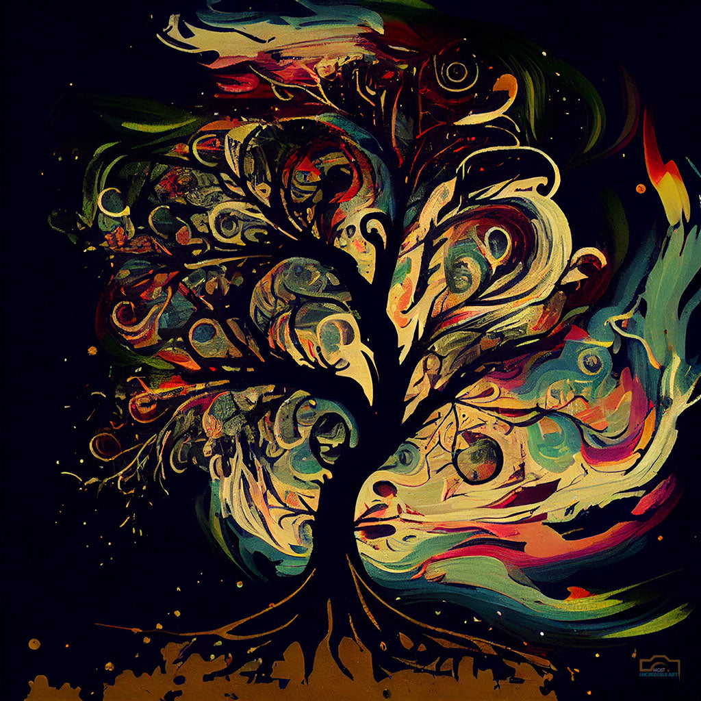 A Jackson Pollock-inspired tree with captivating beauty - Digital Download