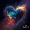A heart made out of little stars flowing in space - Celestial Art