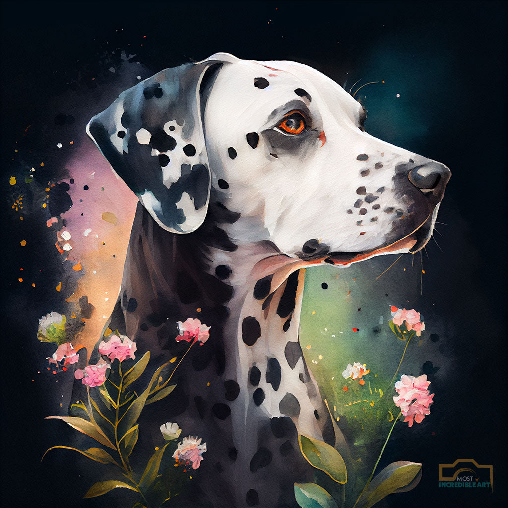 A beautiful watercolor painting of dalmatian