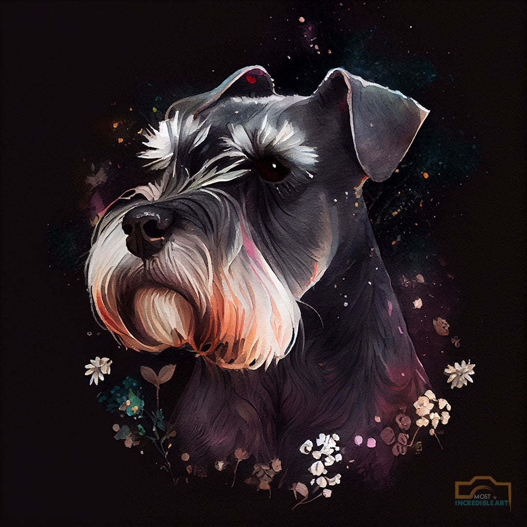 A-beautiful-watercolor-painting-of-Miniature-Schnauzers