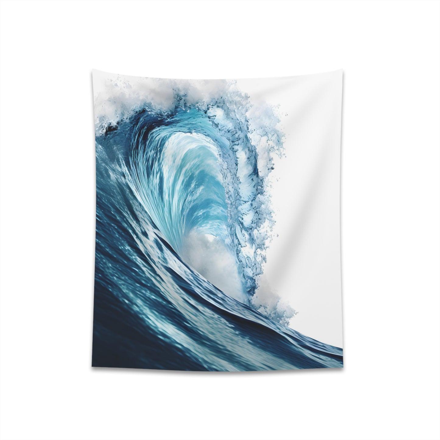 Azure Horizon: High-Detail Ocean Wave Wall Tapestry