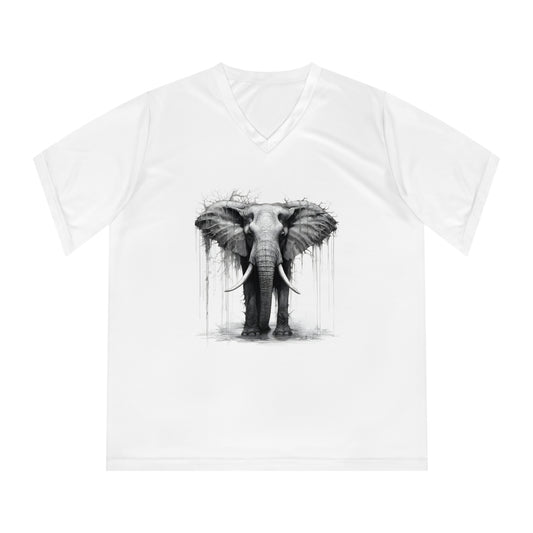 Women's Beautiful  Performance Elephant V-Neck T-Shirt :  Embrace the Grace and Beauty