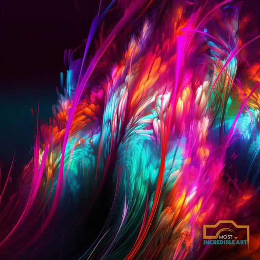 Beautiful Paint Neon Art on Black Background | Digital Download and Print