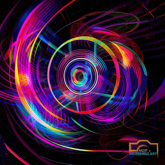 Beautiful Neon Art on Black Background | Digital Download and Print