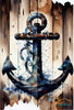 Watercolor Anchor on Wood Planks 3 - Nautical Theme Wall Art