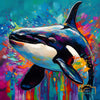 A Beautiful Orca art with vibrant colors | Watercolor Whale Art