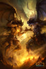 An epic battle between good and evil fire & brimstone - Wall Art